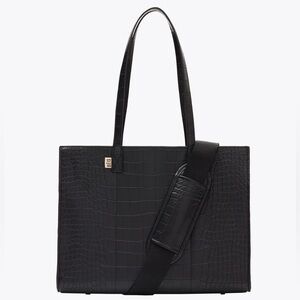 BEIS Work Tote in Black Croc